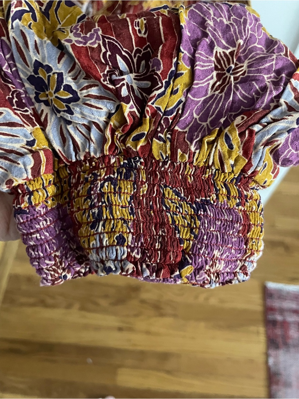 Anthropologie Red Maxi Dress with Floral Accents - Picture 5 of 8